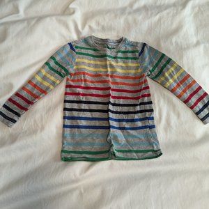 Primary Long sleeve tee in rainbow stripe size 3